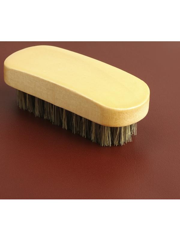 Щётка для полировки кожи, натуральный ворс, 9 × 3,8 см