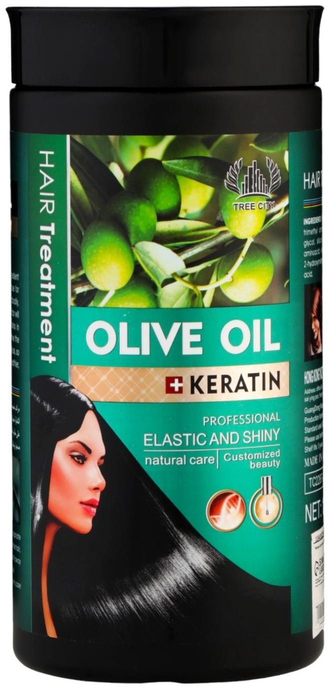 Маска для волос, увлажнение и блеск, с экстрактом оливы и кератином, 1000 г