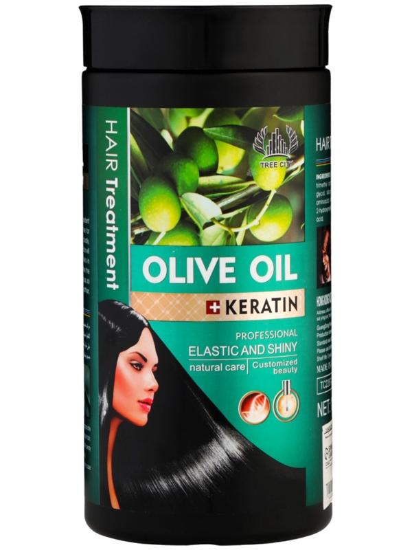 Маска для волос, увлажнение и блеск, с экстрактом оливы и кератином, 1000 г