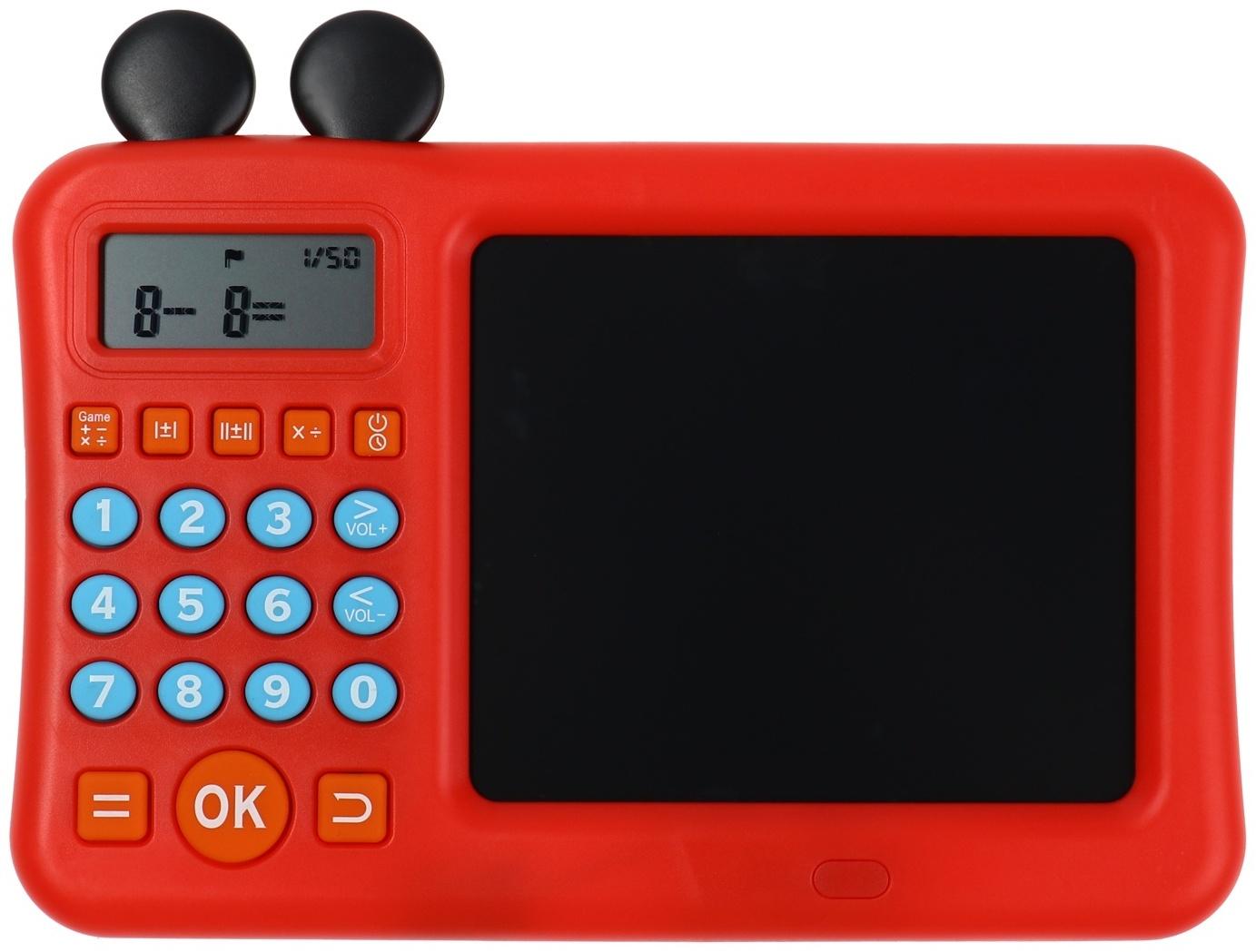 Интерактивный калькулятор детский Windigo, для изучения счёта + графический планшет, красный