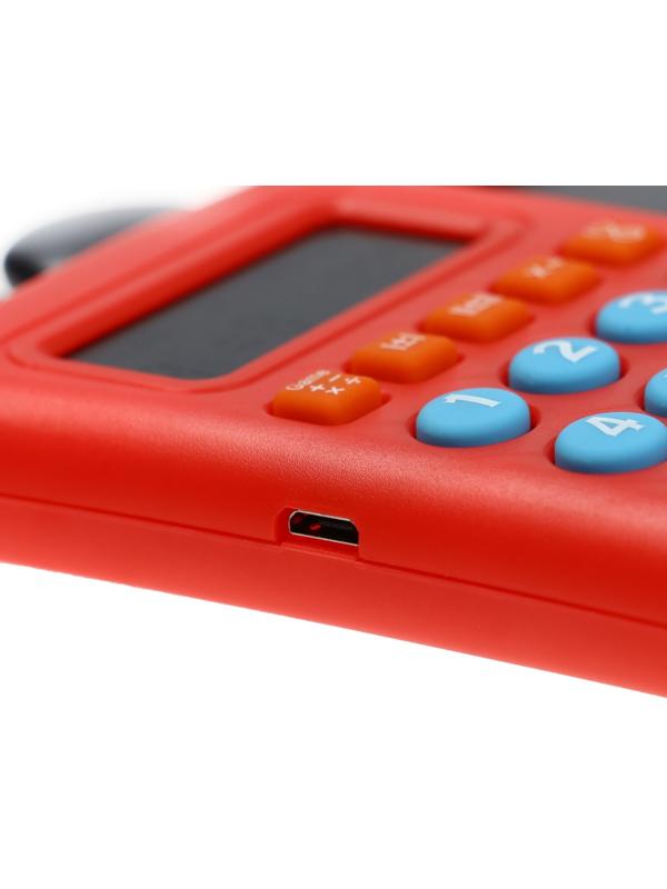 Интерактивный калькулятор детский Windigo, для изучения счёта + графический планшет, красный