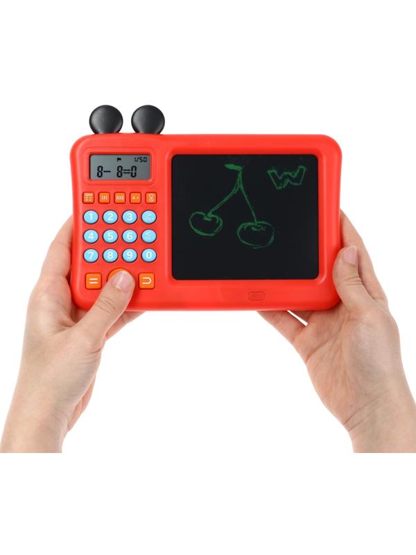 Интерактивный калькулятор детский Windigo, для изучения счёта + графический планшет, красный