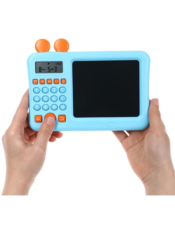 Интерактивный калькулятор детский Windigo, для изучения счёта + графический планшет, голубой