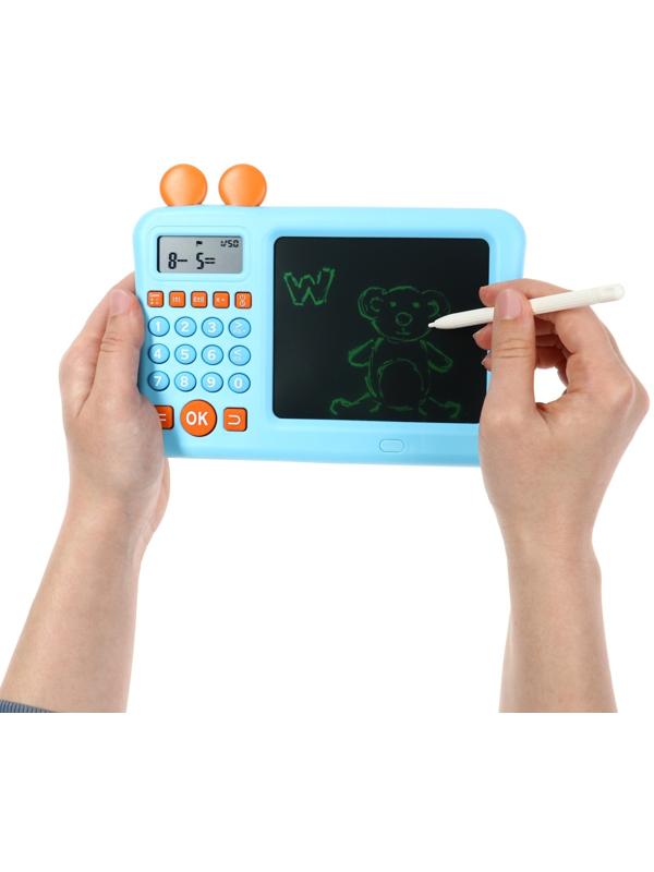 Интерактивный калькулятор детский Windigo, для изучения счёта + графический планшет, голубой