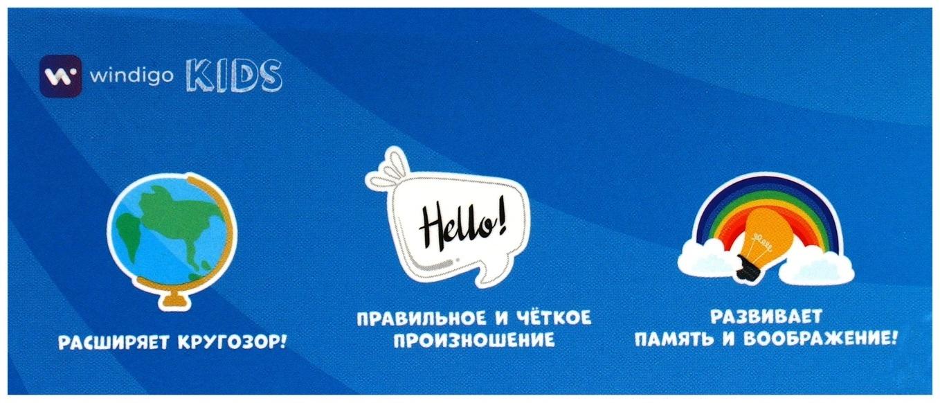 Интерактивная игра для изучения английского языка Windigo, 112 двусторонних карточек,голубая