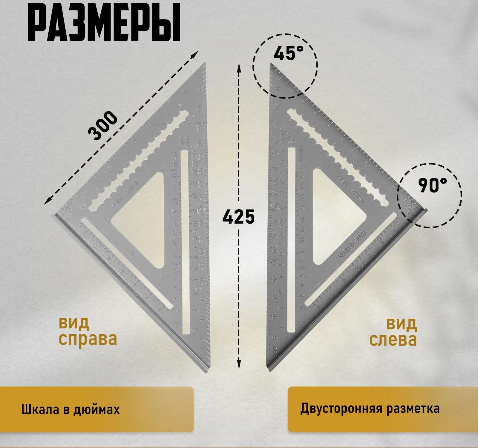 Универсальный кровельный угольник ТУНДРА, алюминий, 300 мм
