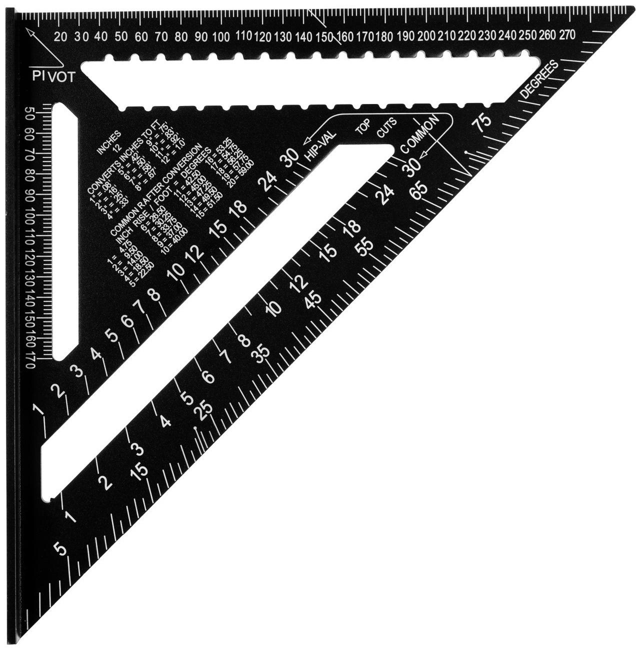 Универсальный кровельный угольник ТУНДРА, алюминий, с внутренней шкалой, 300 мм