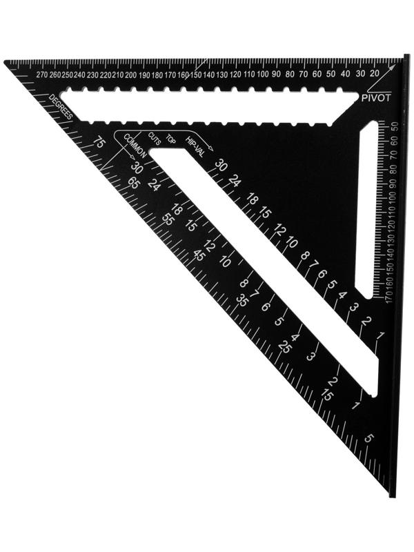 Универсальный кровельный угольник ТУНДРА, алюминий, с внутренней шкалой, 300 мм