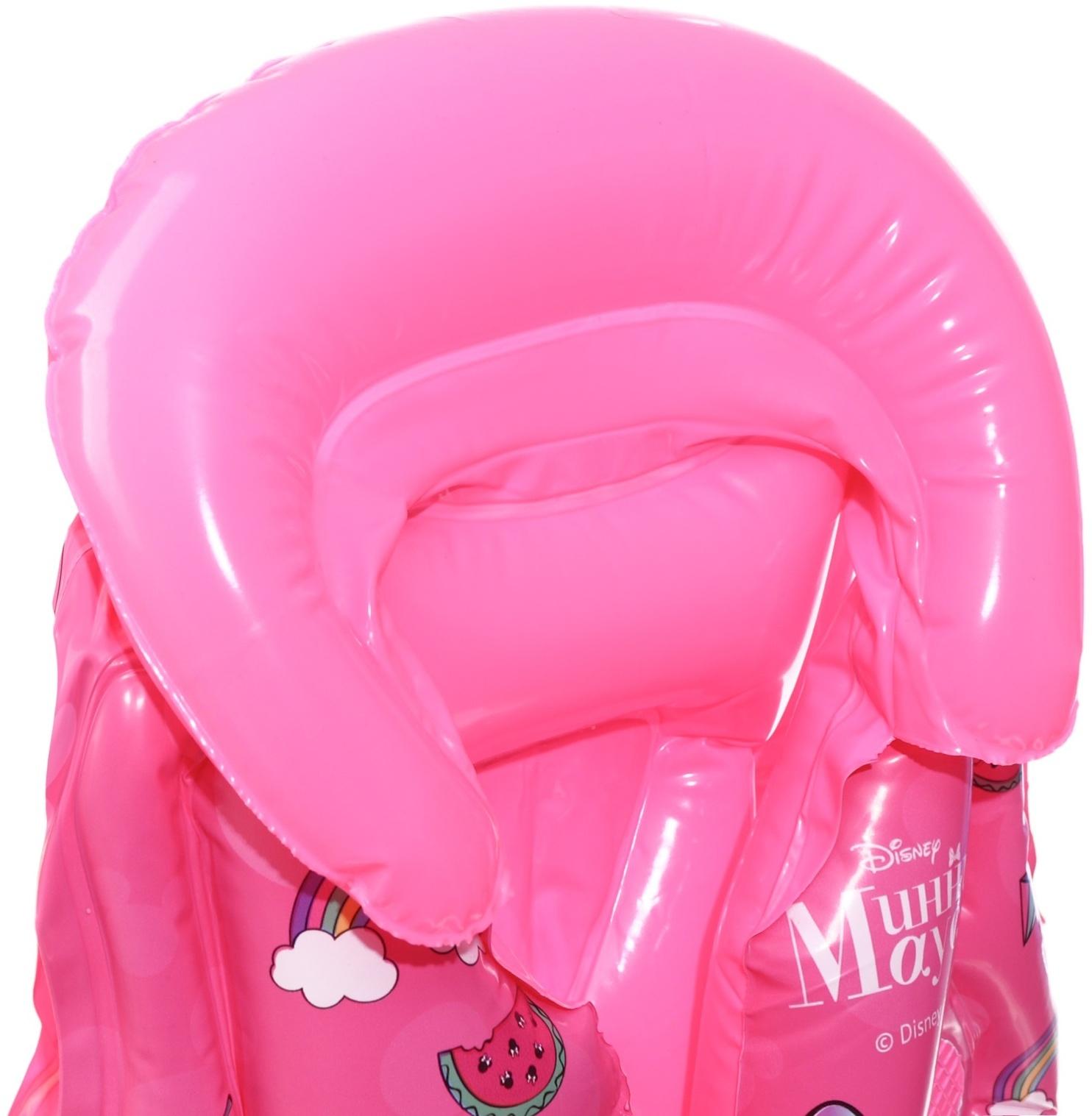 Жилет надувной «Минни Маус», для плавания, детский, цвет розовый