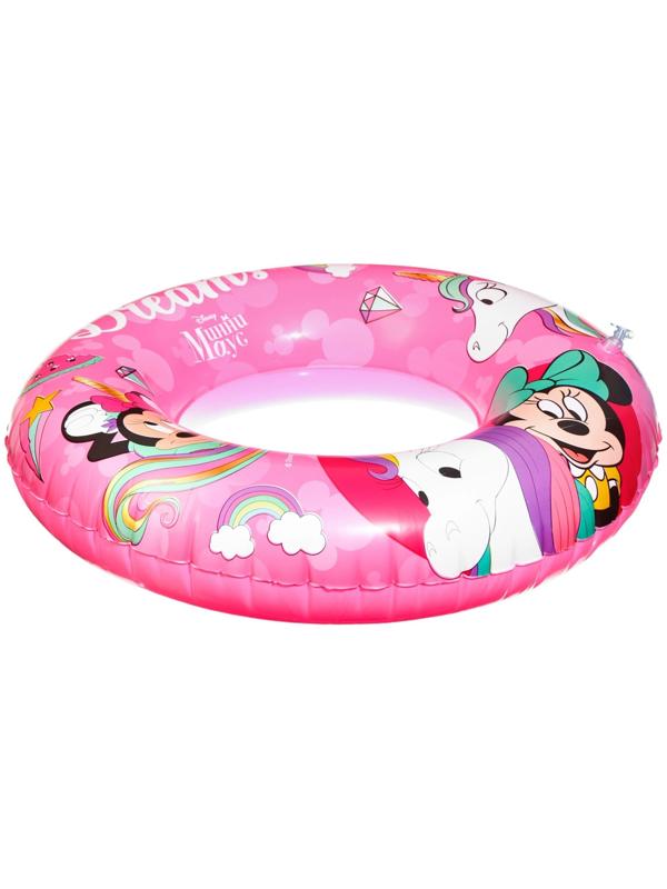 Круг надувной «Минни Маус», для плавания 55 см., детский, цвет розовый