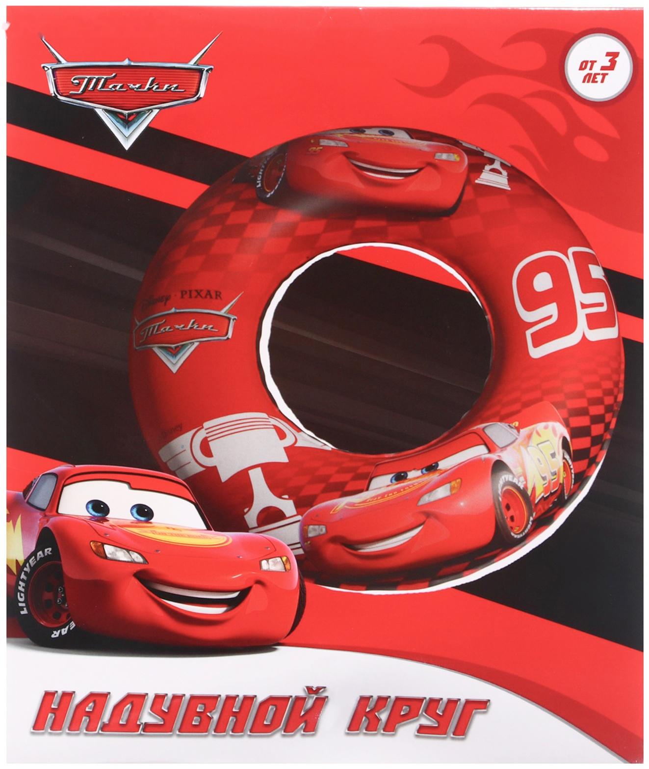 Круг надувной «Тачки», для плавания 55 см., детский, цвет красный