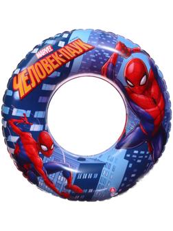 Круг надувной «Человек Паук», для плавания 55 см., детский, цвет синий