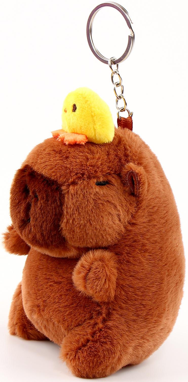 Мягкая игрушка «Капибара с уточкой», на брелоке, 13 см
