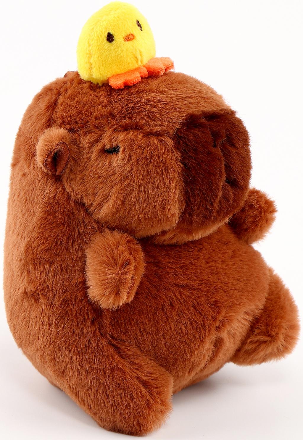 Мягкая игрушка «Капибара с уточкой», на брелоке, 13 см