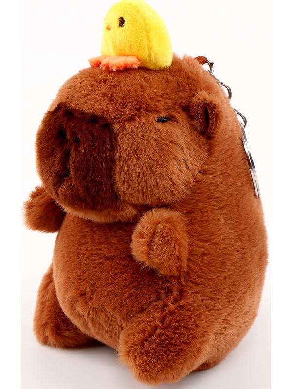 Мягкая игрушка «Капибара с уточкой», на брелоке, 13 см