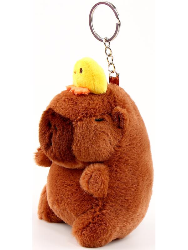 Мягкая игрушка «Капибара с уточкой», на брелоке, 13 см