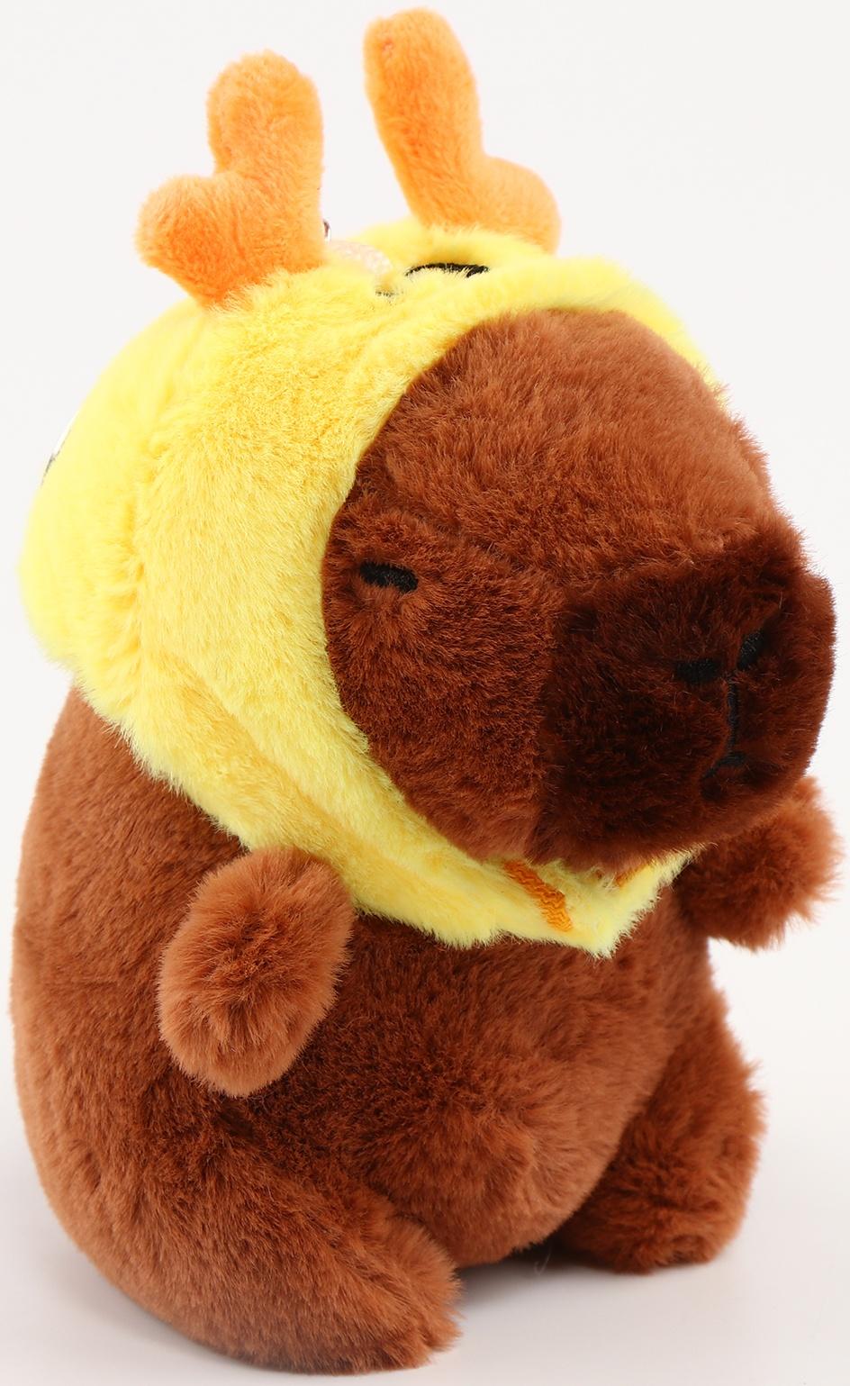 Мягкая игрушка «Капибара» в шапочке оленя, 13 см