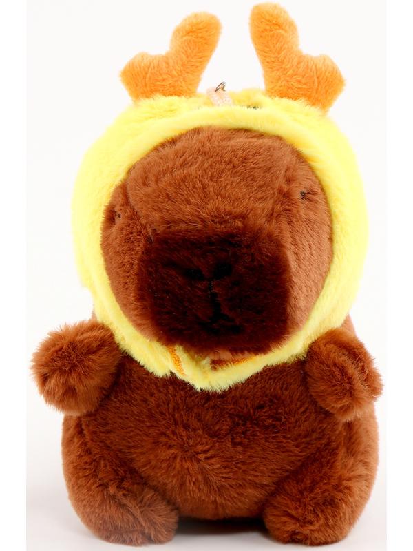 Мягкая игрушка «Капибара» в шапочке оленя, 13 см