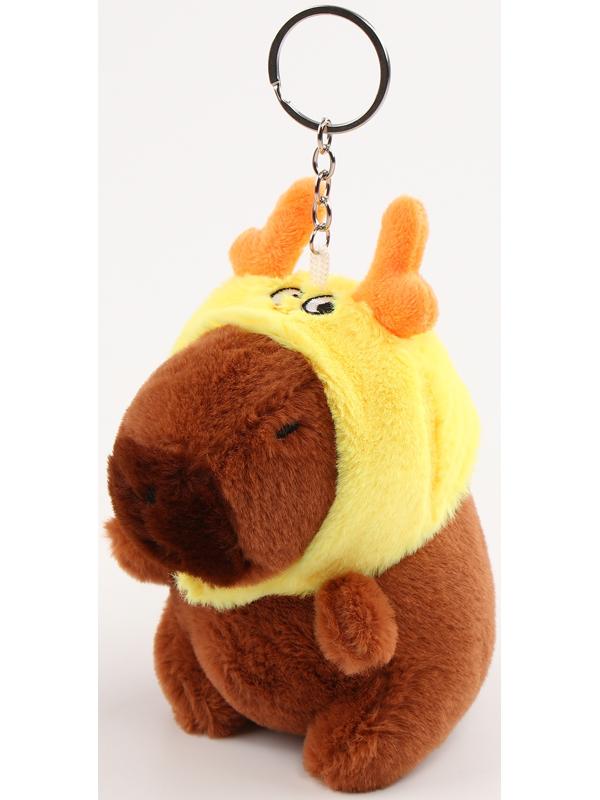 Мягкая игрушка «Капибара» в шапочке оленя, 13 см