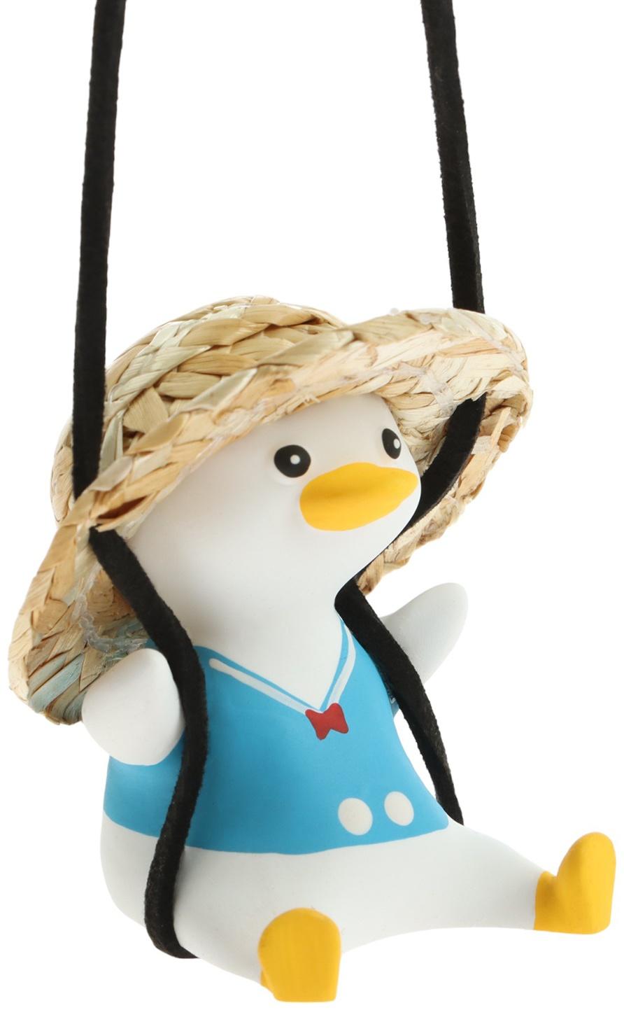 Игрушка на зеркало, утка в шляпе, шнурок 50 см, высота 8 см