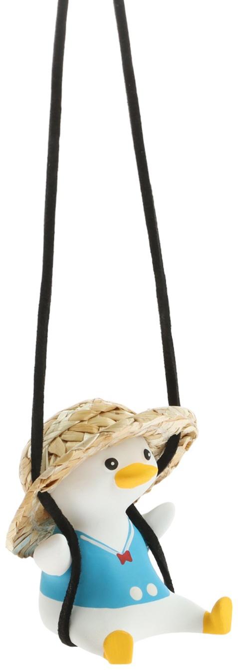 Игрушка на зеркало, утка в шляпе, шнурок 50 см, высота 8 см