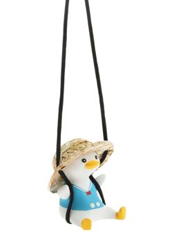 Игрушка на зеркало, утка в шляпе, шнурок 50 см, высота 8 см