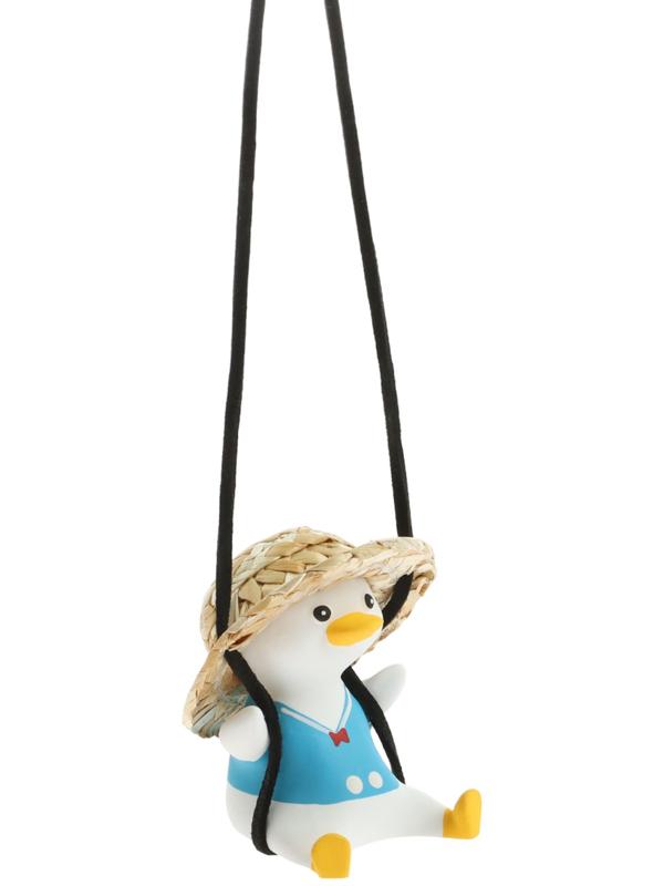 Игрушка на зеркало, утка в шляпе, шнурок 50 см, высота 8 см