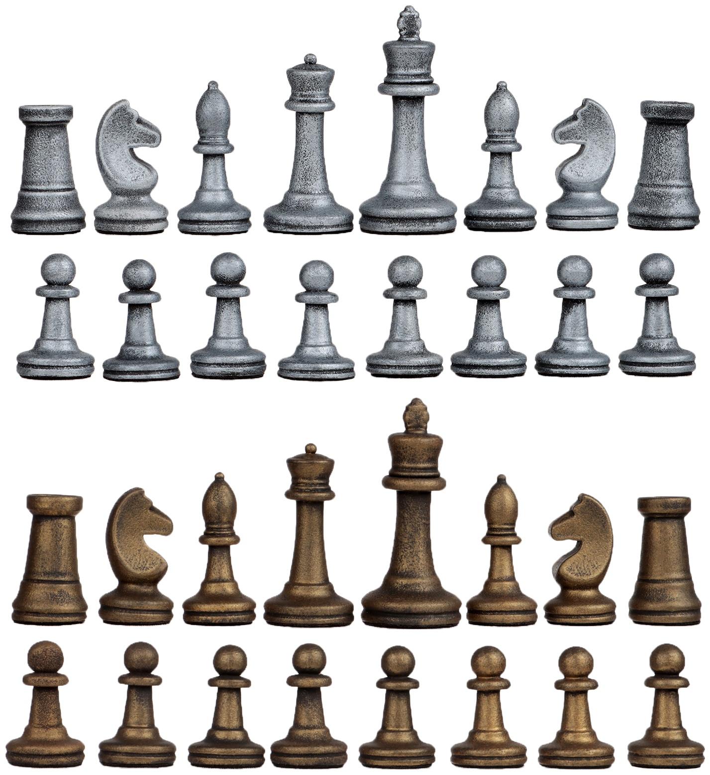 Шахматные фигуры, полистоун, король h-8.8 см d-3.8 см, пешка h-4.2 см d-2.7 см