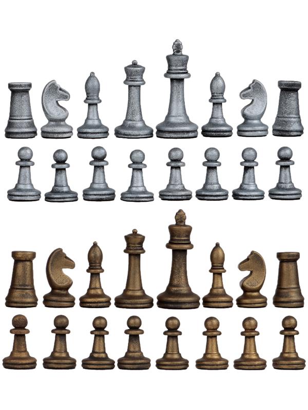 Шахматные фигуры, полистоун, король h-8.8 см d-3.8 см, пешка h-4.2 см d-2.7 см