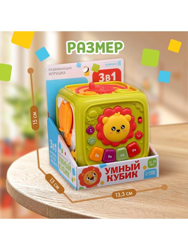 Развивающая игрушка «Умный кубик», 3 в 1: ионика, сортер, бизикуб, звук