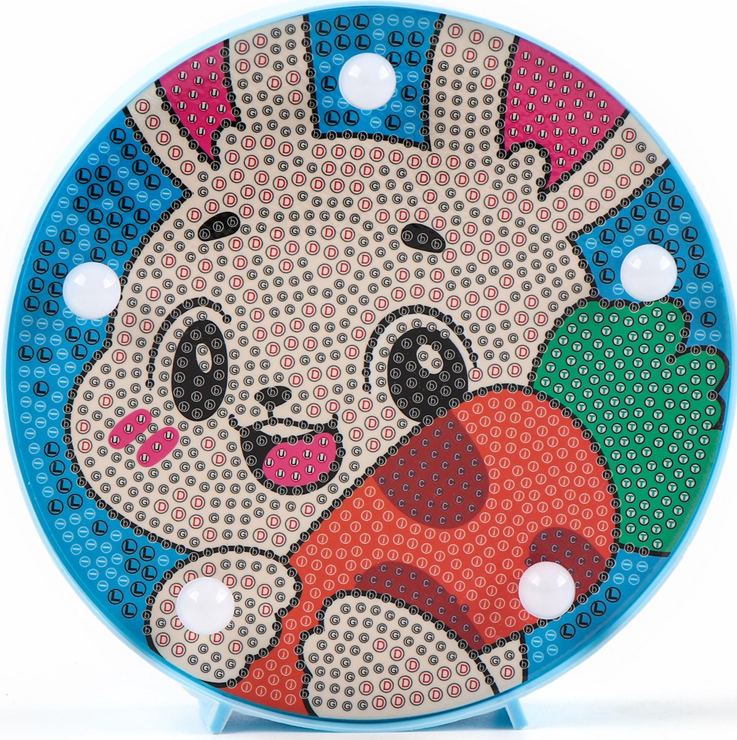 Ночник своими руками. Алмазная мозаика для детей на ночнике «Зайка», 15×15 см, набор для творчества