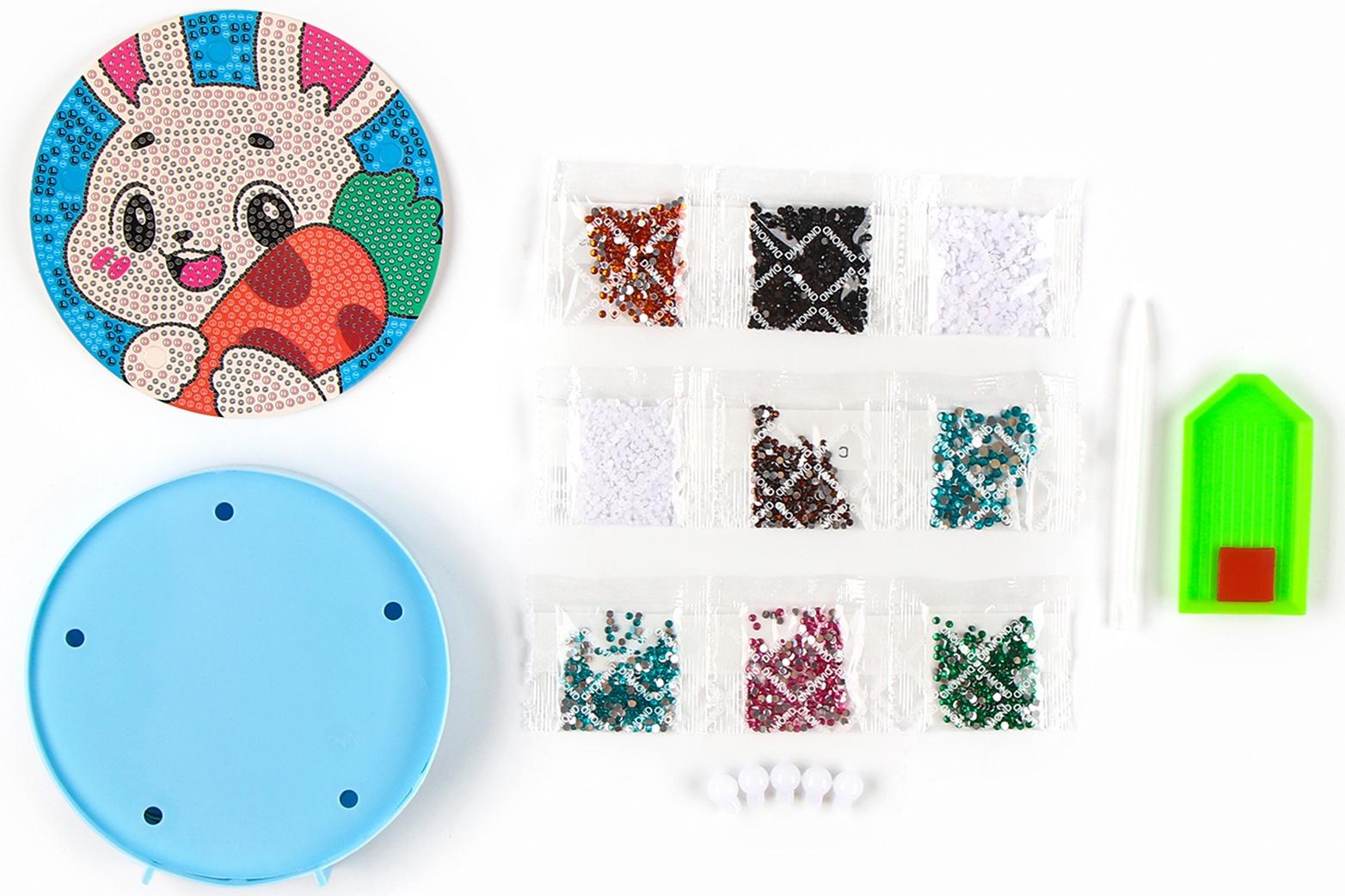 Ночник своими руками. Алмазная мозаика для детей на ночнике «Зайка», 15×15 см, набор для творчества