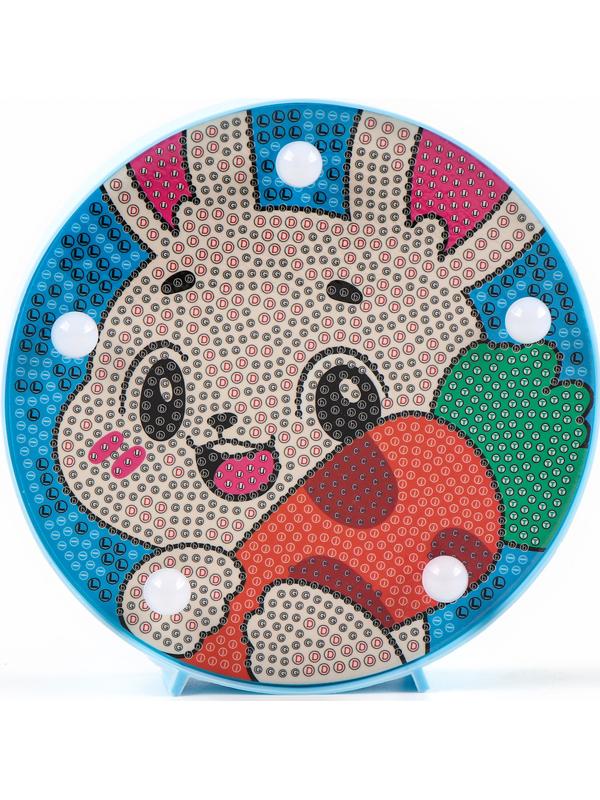 Ночник своими руками. Алмазная мозаика для детей на ночнике «Зайка», 15×15 см, набор для творчества