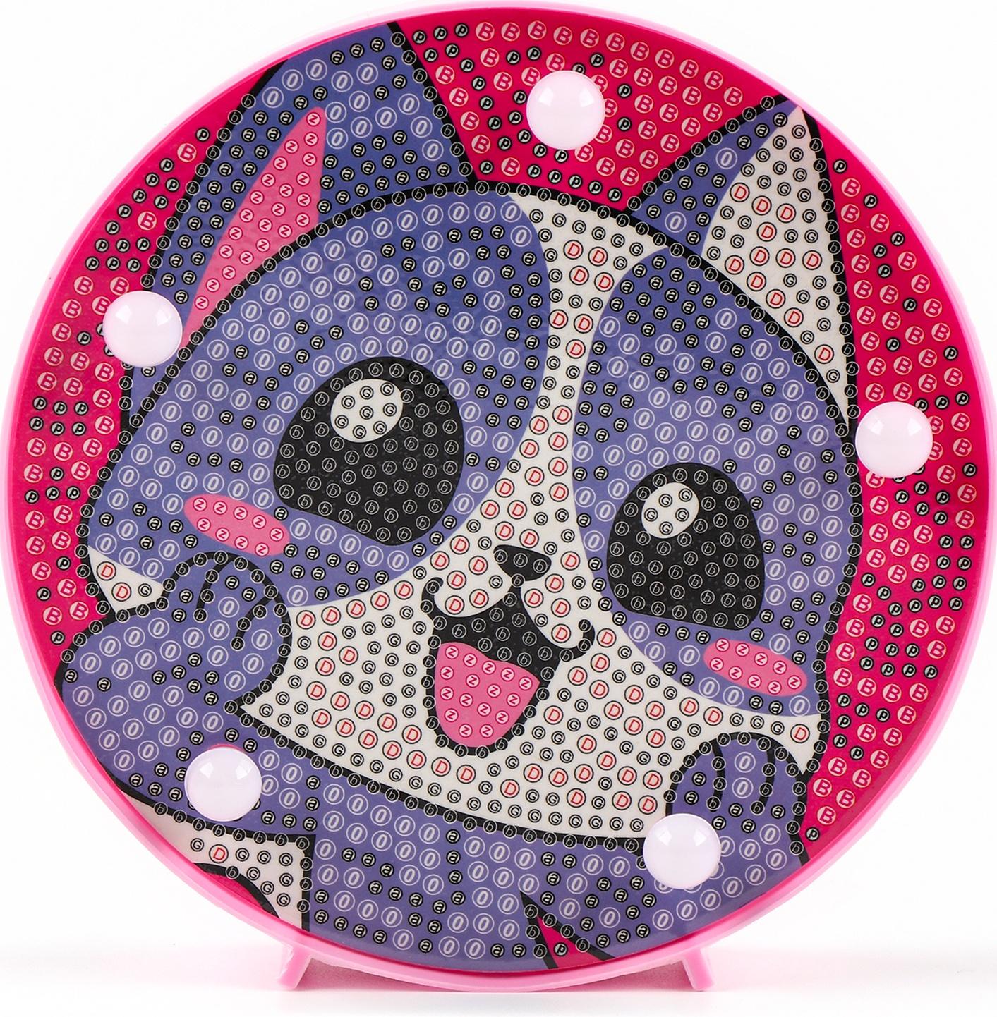 Ночник своими руками. Алмазная мозаика для детей на ночнике «Котик», 15×15 см, набор для творчества