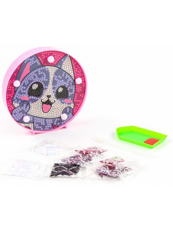 Ночник своими руками. Алмазная мозаика для детей на ночнике «Котик», 15×15 см, набор для творчества