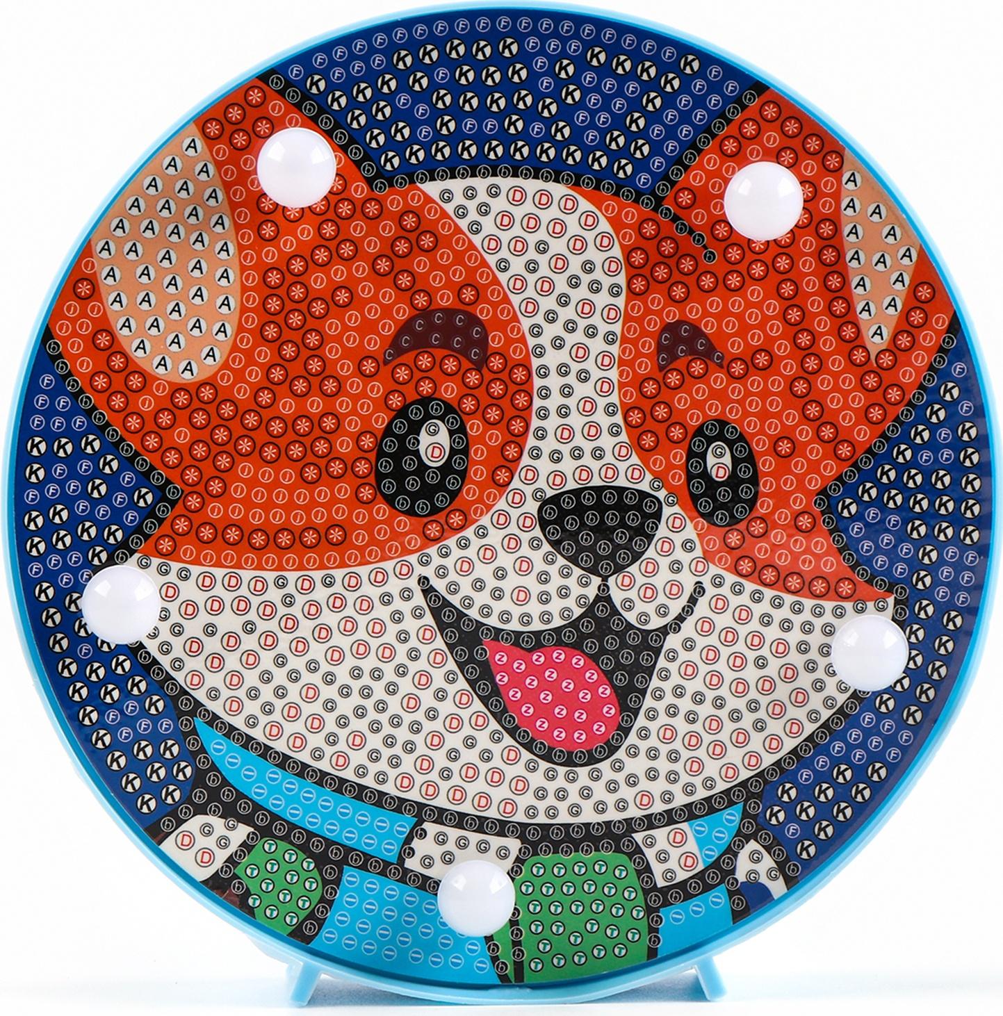 Ночник своими руками. Алмазная мозаика для детей на ночнике «Корги», 15×15 см, набор для творчества