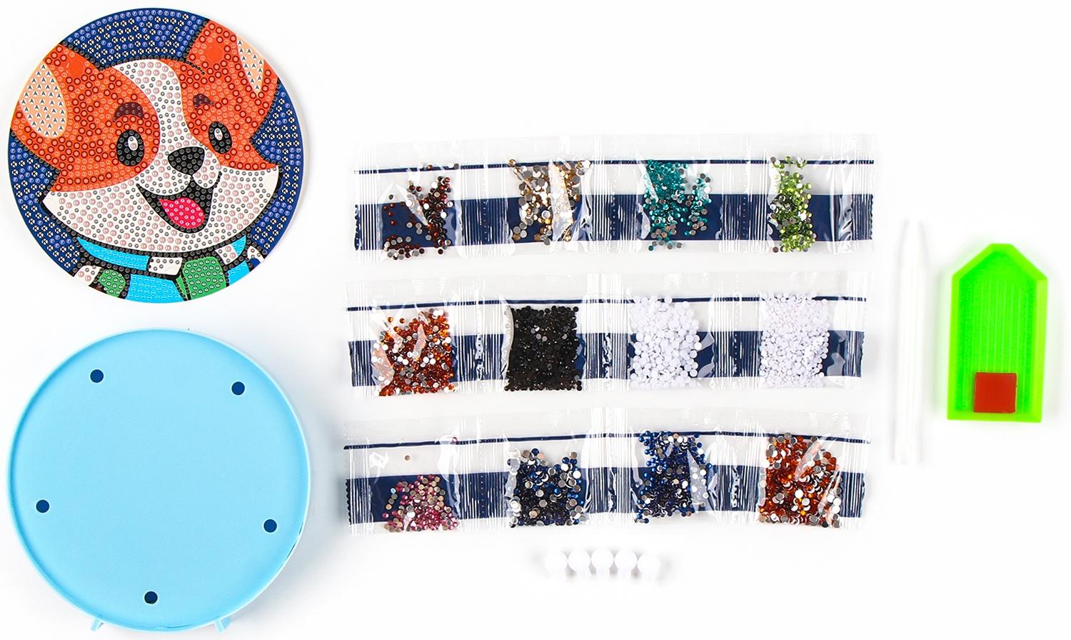 Ночник своими руками. Алмазная мозаика для детей на ночнике «Корги», 15×15 см, набор для творчества