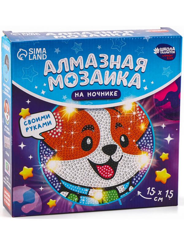 Ночник своими руками. Алмазная мозаика для детей на ночнике «Корги», 15×15 см, набор для творчества