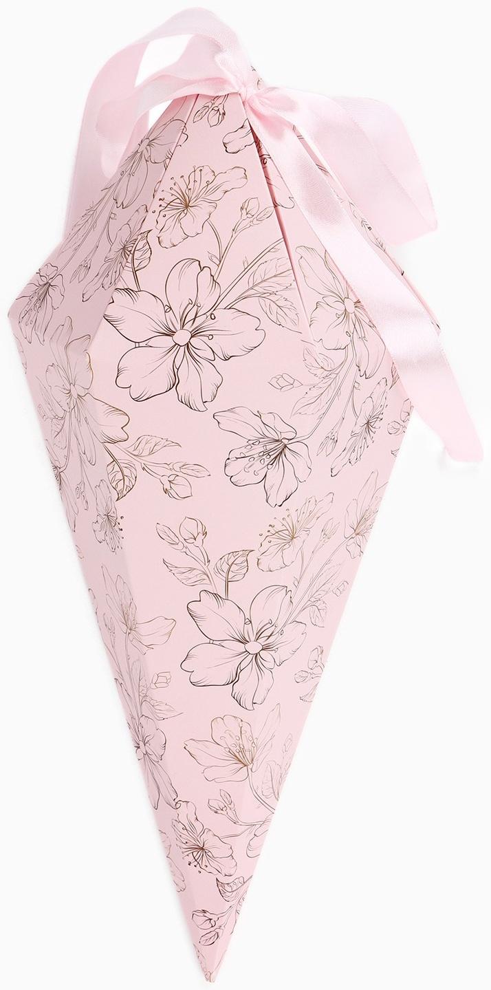 Переноска - шестиугольник для цветов «Цветочная композиция», розовая, 15 х 35 х 15 см