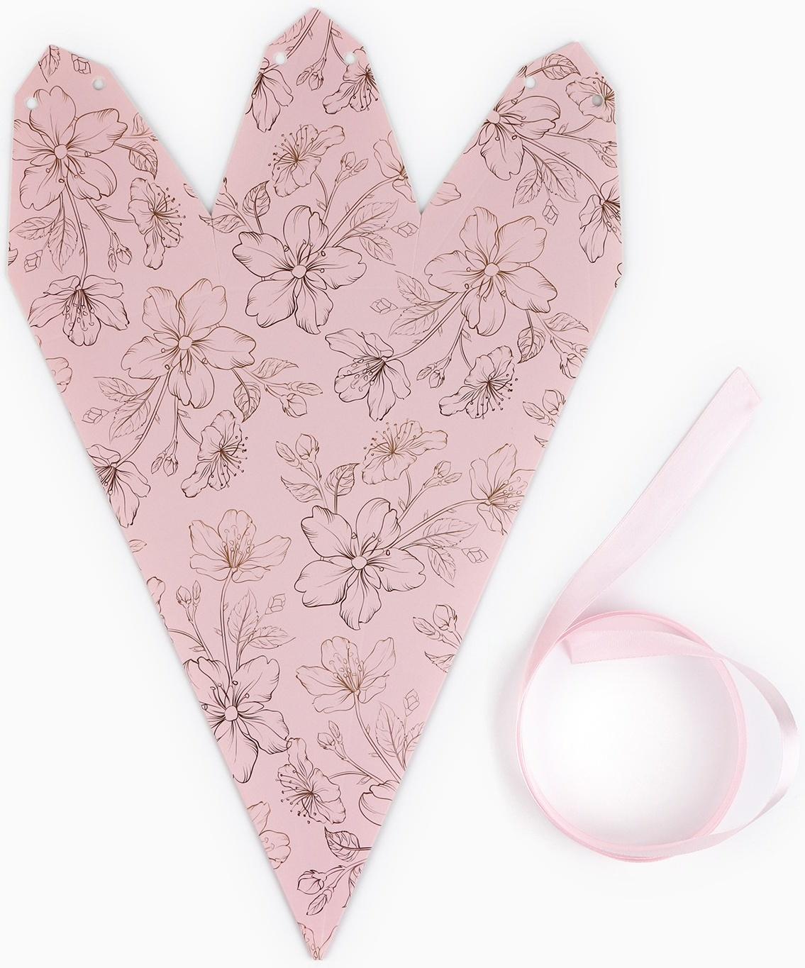 Переноска - шестиугольник для цветов «Цветочная композиция», розовая, 15 х 35 х 15 см