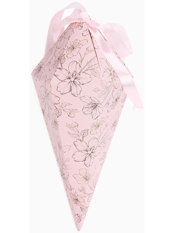 Переноска - шестиугольник для цветов «Цветочная композиция», розовая, 15 х 35 х 15 см