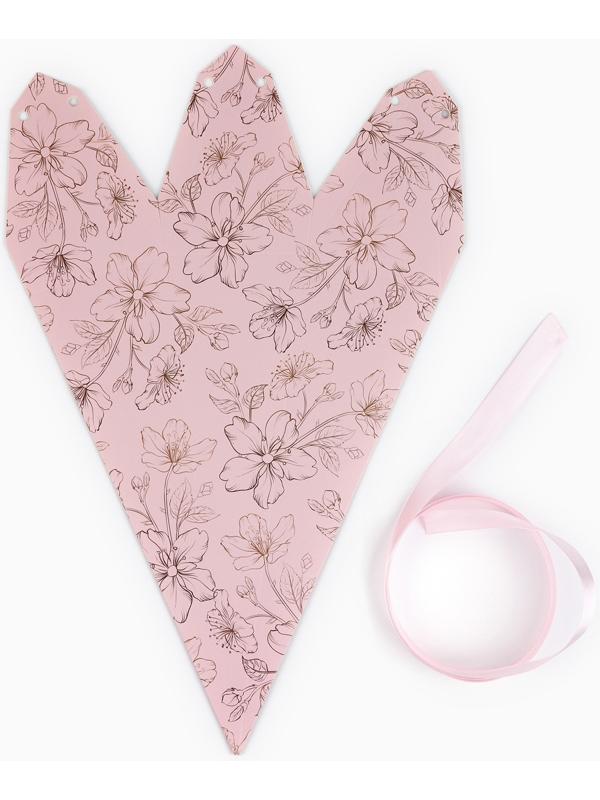 Переноска - шестиугольник для цветов «Цветочная композиция», розовая, 15 х 35 х 15 см
