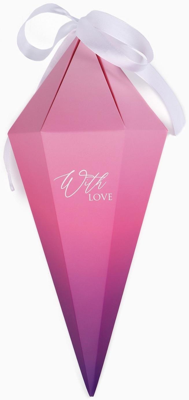 Переноска - шестиугольник для цветов «С любовью!», розовая, 15 х 35 х 15 см