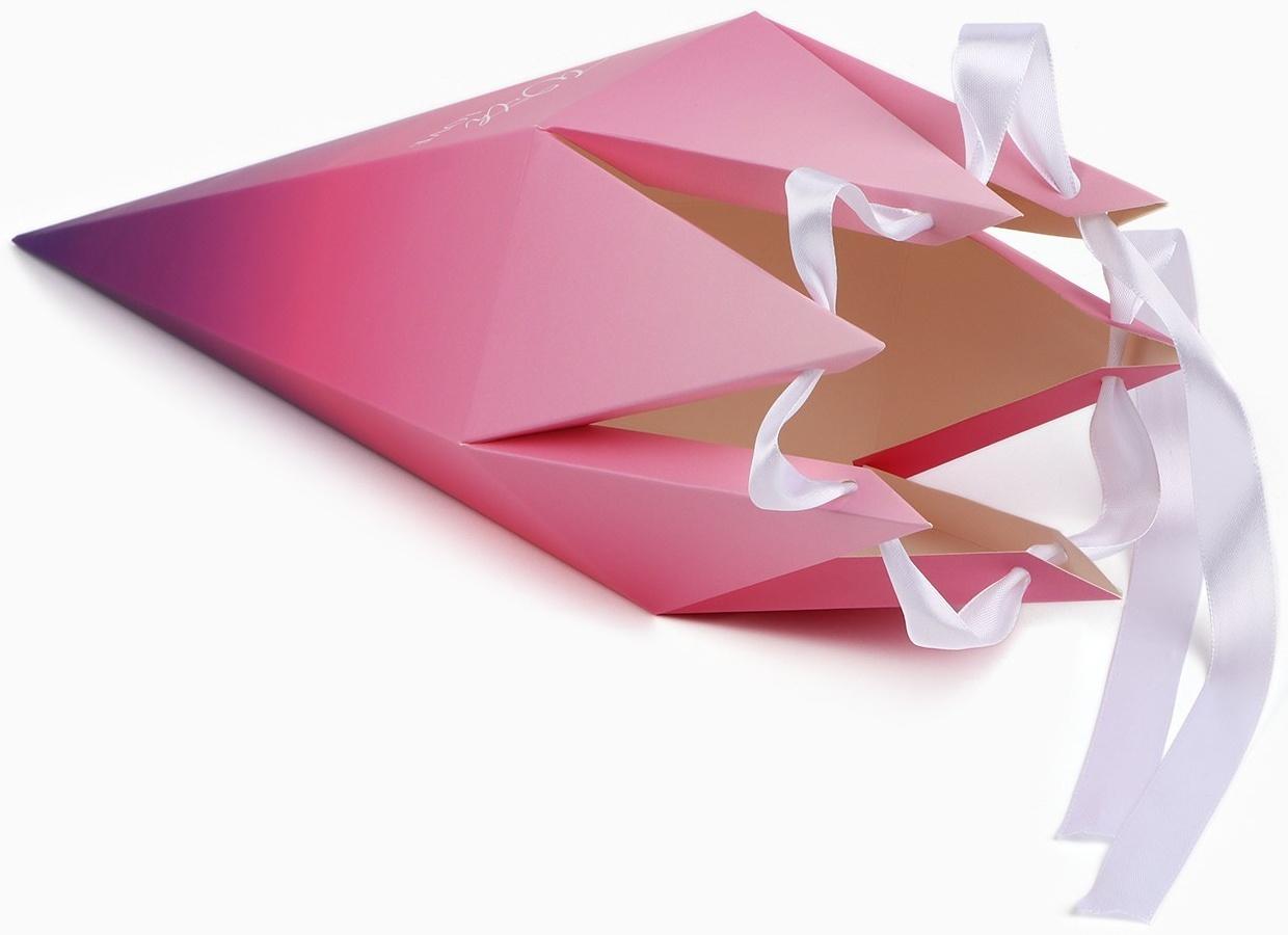 Переноска - шестиугольник для цветов «С любовью!», розовая, 15 х 35 х 15 см