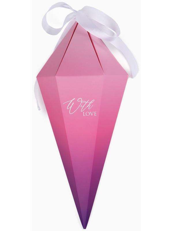 Переноска - шестиугольник для цветов «С любовью!», розовая, 15 х 35 х 15 см