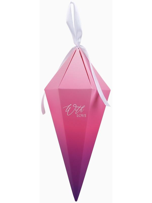 Переноска - шестиугольник для цветов «С любовью!», розовая, 15 х 35 х 15 см