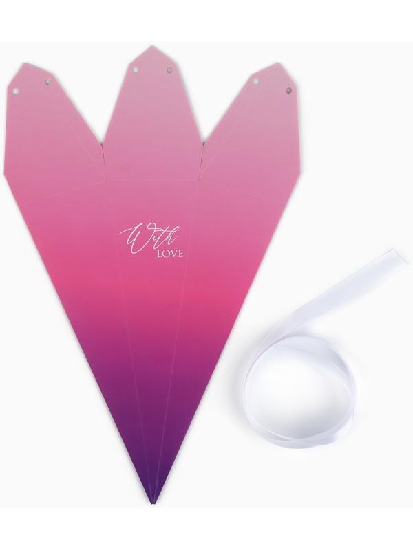 Переноска - шестиугольник для цветов «С любовью!», розовая, 15 х 35 х 15 см