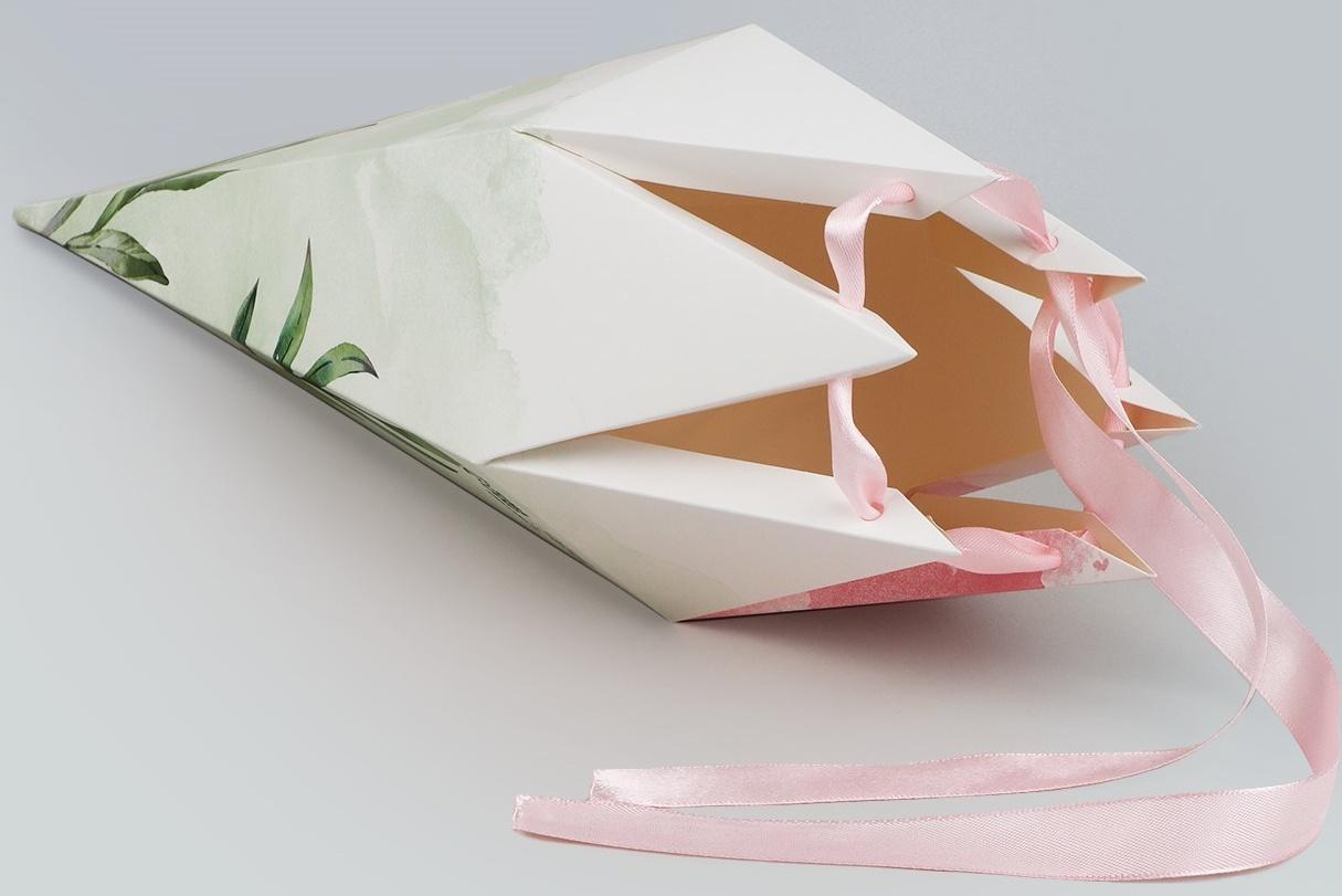 Переноска - шестиугольник для цветов «Для тебя!», белая 15 х 35 х 15 см