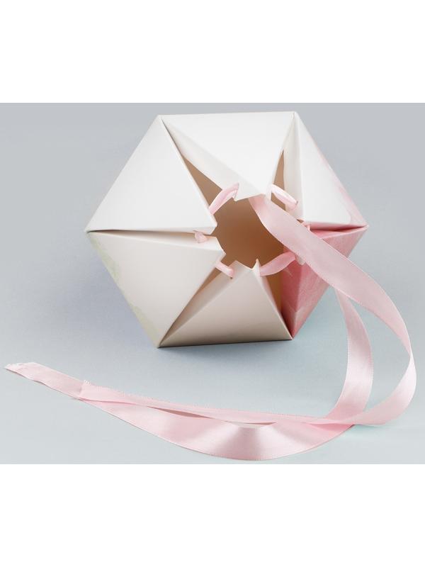 Переноска - шестиугольник для цветов «Для тебя!», белая 15 х 35 х 15 см