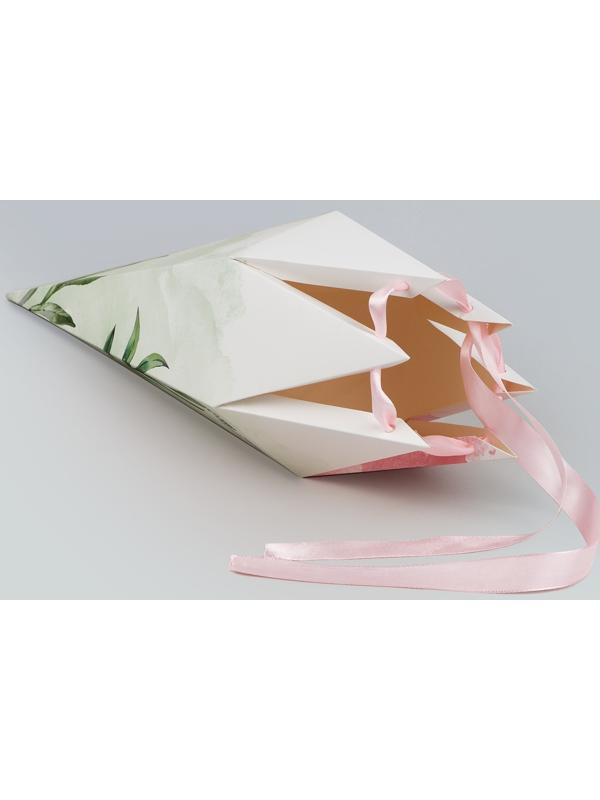 Переноска - шестиугольник для цветов «Для тебя!», белая 15 х 35 х 15 см